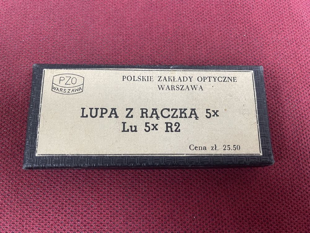 PZO Polskie Zakłady Optyczne Warszawa Lupa Pudełko z Prl