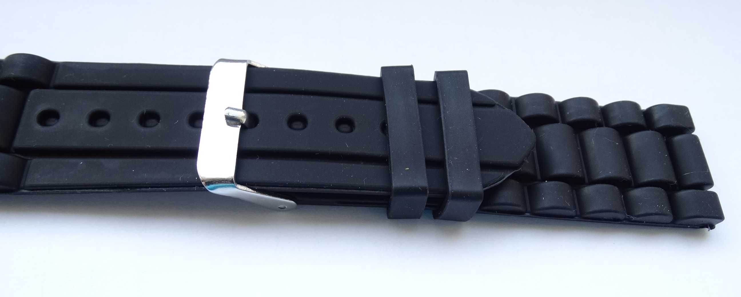 Pasek do zegarka 22mm silikonowy czarny