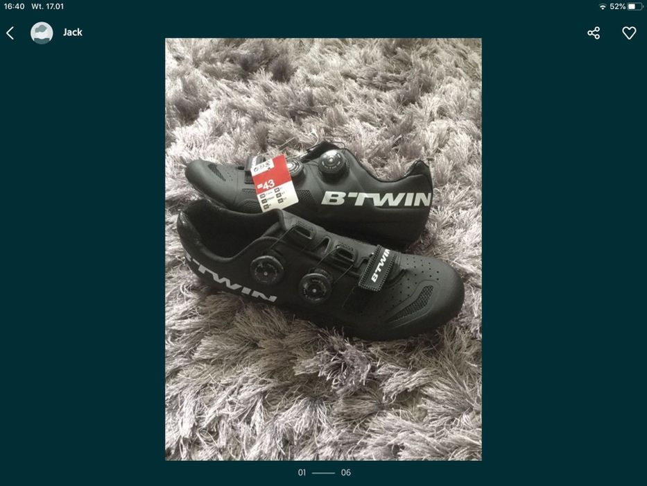 Buty rowerowe B twin 900 aero 27,5 cm(43) KARBONOWE