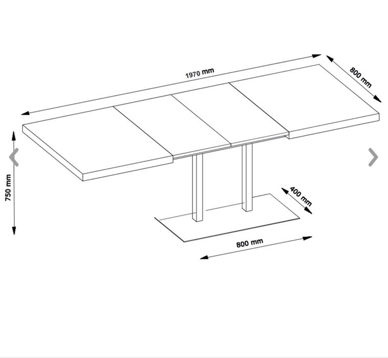 Mesa extensível (120 / 159 / 197 cm)
