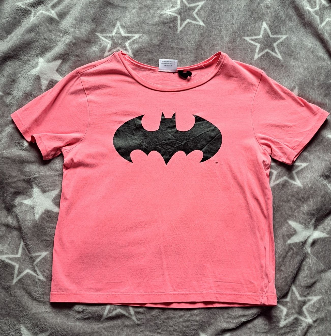 T-shirt Batman neonowy różowy Sinsay