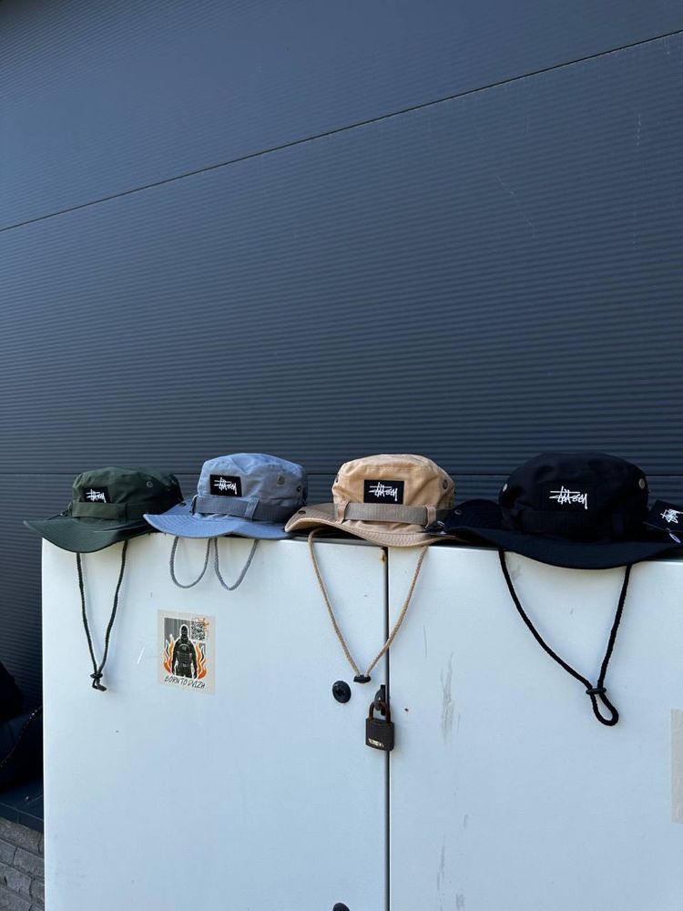 Панама Stussy чорна/ панамка стуссі зелена/ чоловіча панама/ жіноча