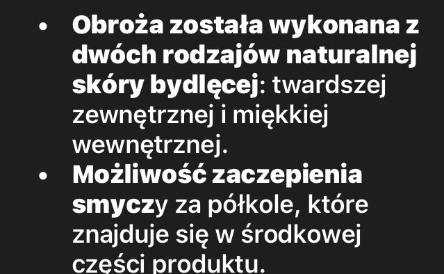 Obroża skórzana z kryształkami 65/4cm