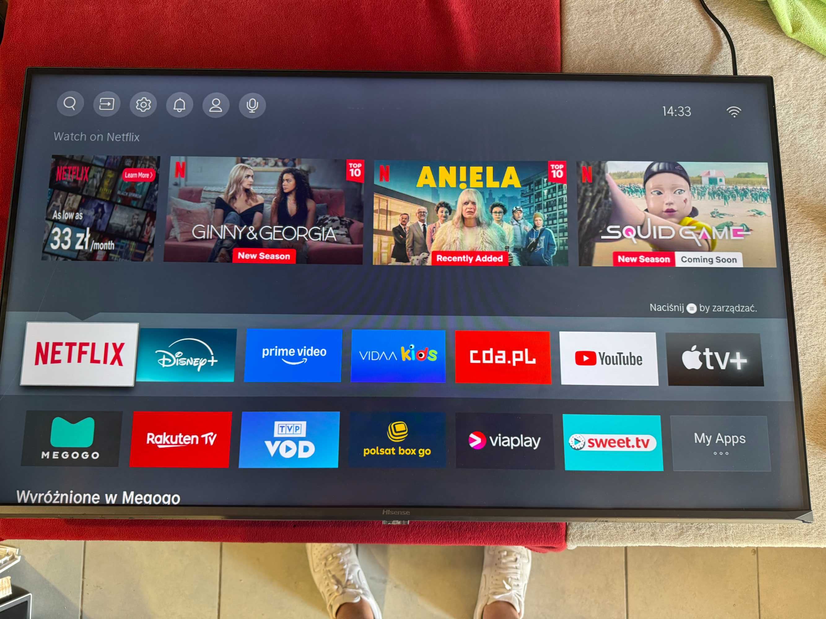 Telewizor Hisense 43" cale SmartTV 4K DVBT2