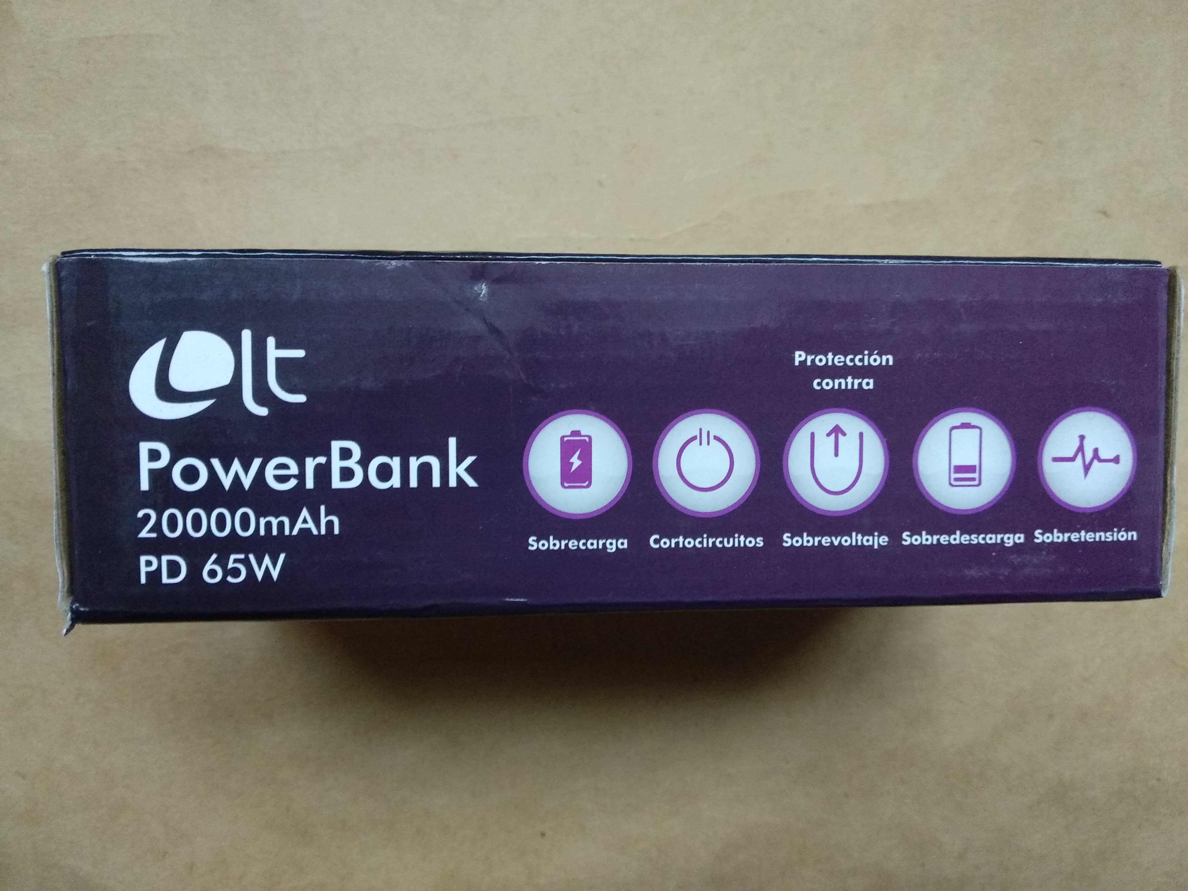 PowerBank 20000mAh USB-C PD 65W для ноутбуків, планшетів, телефонів.