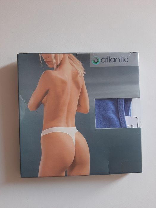 Stringi damskie Atlantic, rozmiar M, kolor niebieski, 1 szt