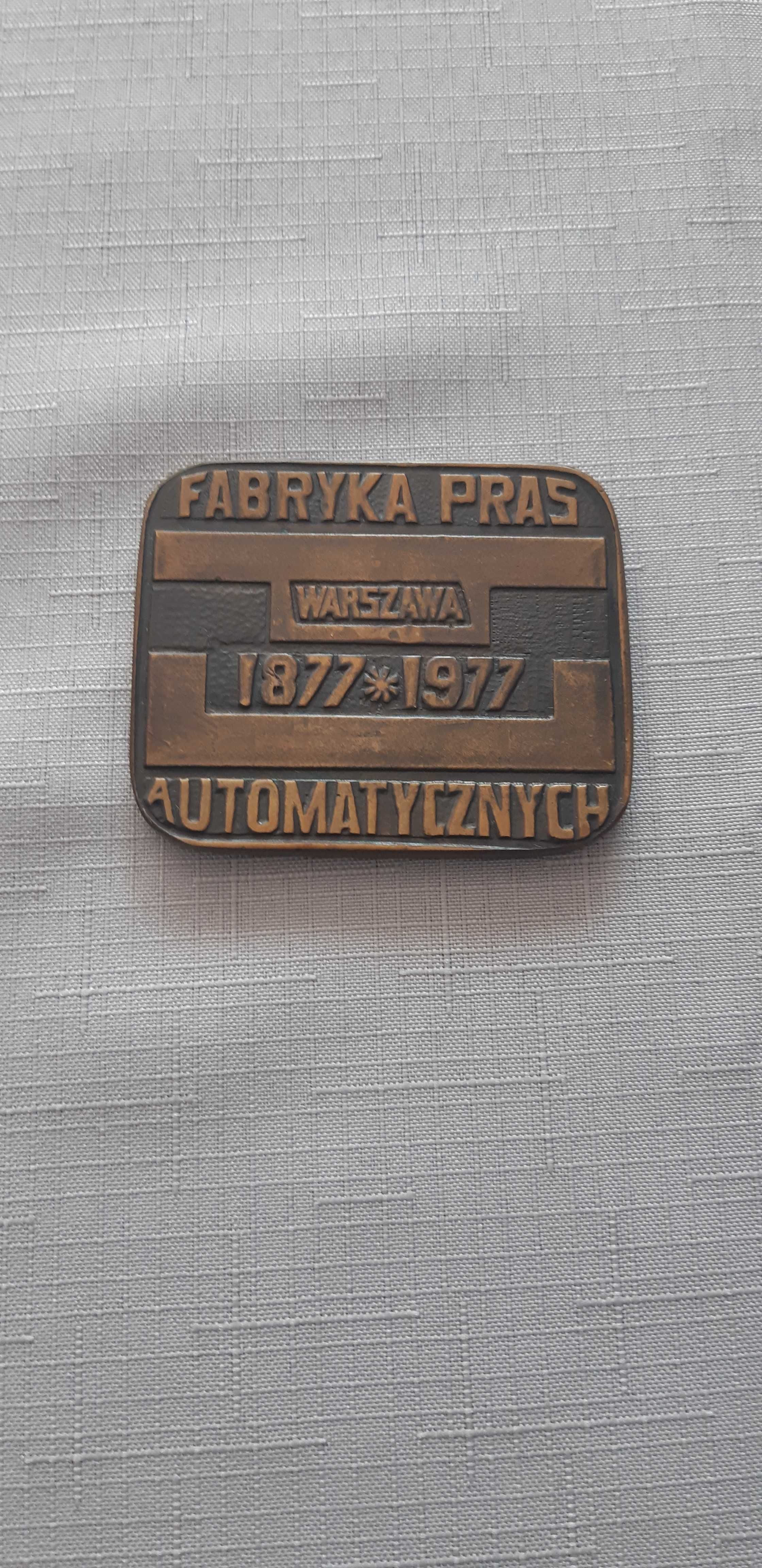 medal Fabryka pras automatycznych Warszawa
