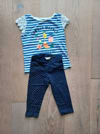 Komplet legginsy + T-shirt koronka H&M roz. 104 dla dziewczynki