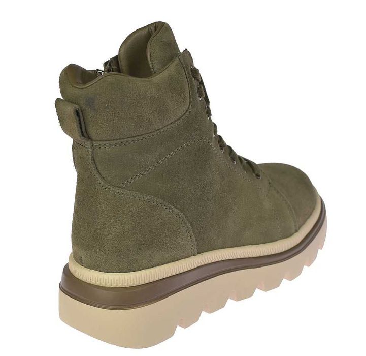 Skórzane śniegowce botki zimowe damskie creepersy B-3-1379 KH rozm. 38