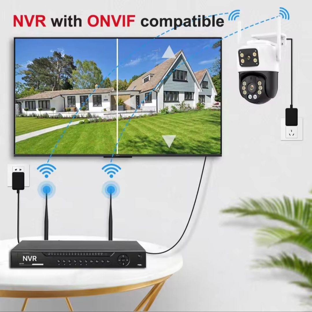 Podwójna kamera zewnętrzna obrotowa 4K 8MP WiFi 128GB monitoring