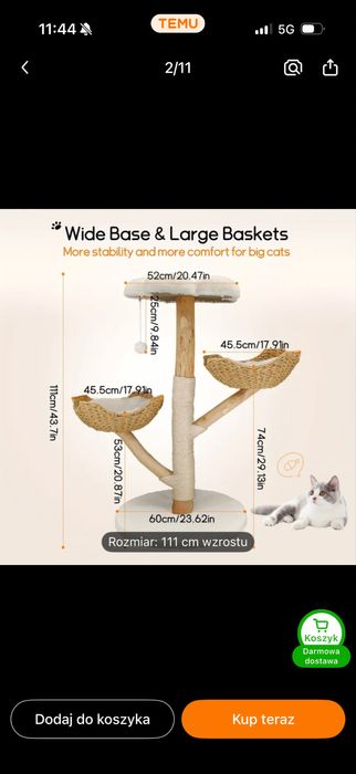 Drapak dla kota 60 x 110