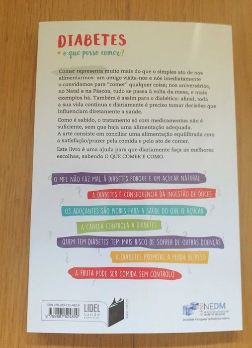 Livro "Diabetes: o que posso comer?" Estêvão Pape e Edite Nascimento