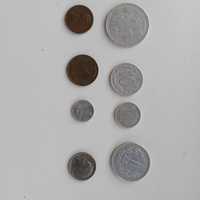 Монетки різні грош, злоті, пенінг, цент