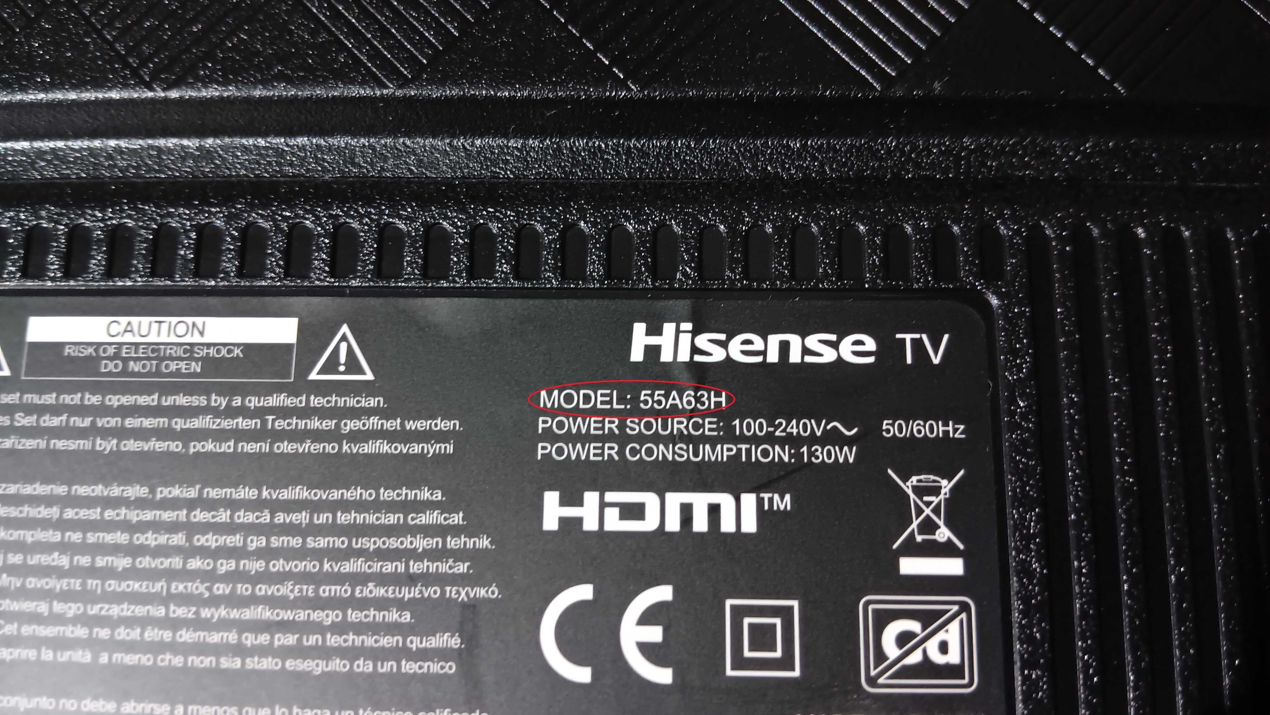 TV HISENSE Mod: 55A63H - Peças