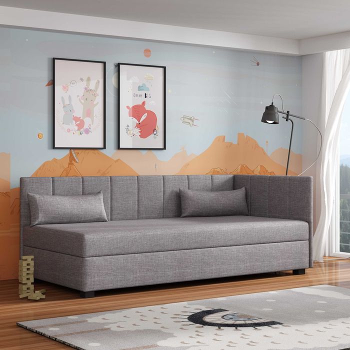 Tapczan z materacem jednoosobowy Łóżko jednoosobowe Wersalka Kanapa