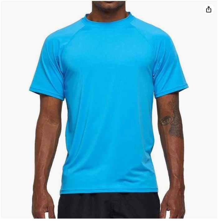 Męska koszulka z krótkim rękawem kolor niebieski rozmiar XXL
