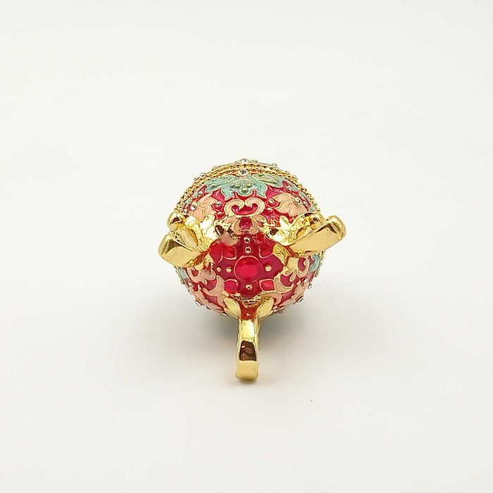 Jajko jajo faberge pojemniki szkatułka niebieskoczerwone