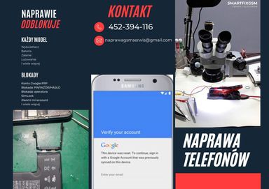 Odblokowanie blokady  Google Xiaomi Huawei Samsung Naprawa GSM