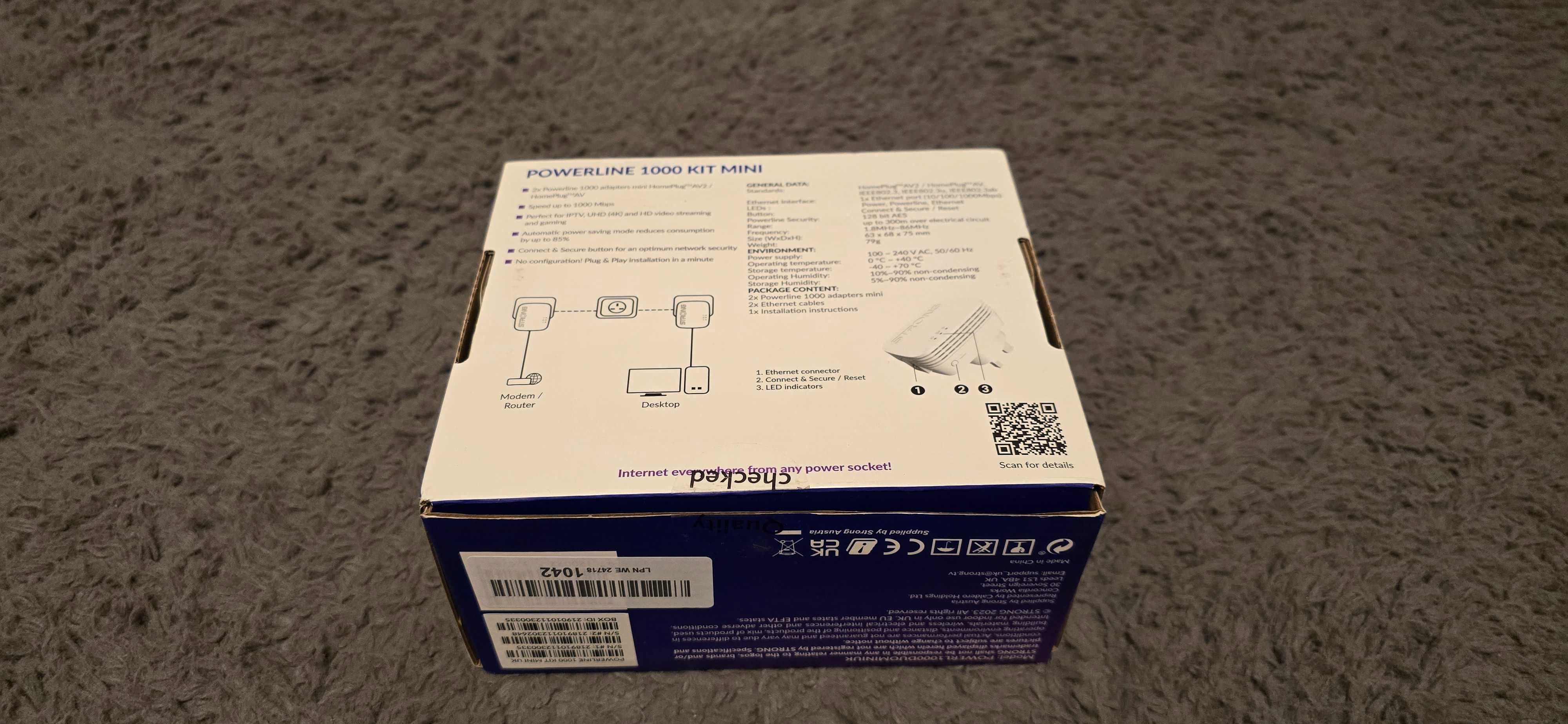 Transmiter Sieciowy WIFI Strong  Powerline 1000 KIT MINI 1000 Mbps