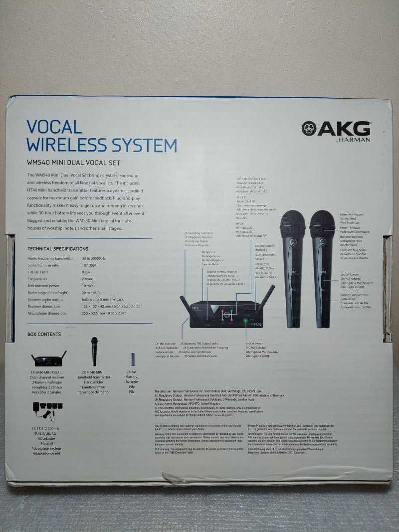 AKG WMS-40 MINI DUAL VOCAL SET podwójny mikrofon bezprzewodowy do ręki