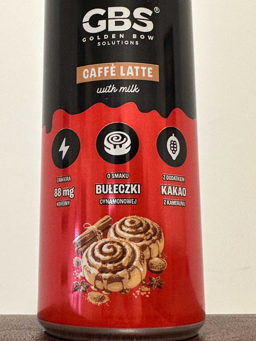GBS Caffé Latte o smaku BUŁECZKI CYNAMONOWEJ 250ml pakiet 5 puszek