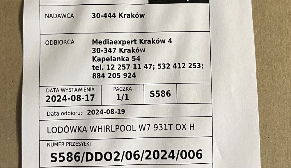 Drzwi do Lofowki Whirlpool W7 931T OX H