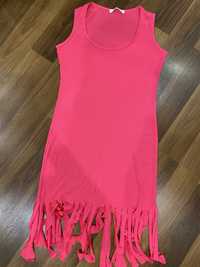 Платье электрик розовое