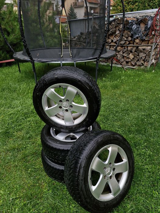 Alufelgi Mercedes + opony zimowe Bridgestone 225/55 R16, 5x112