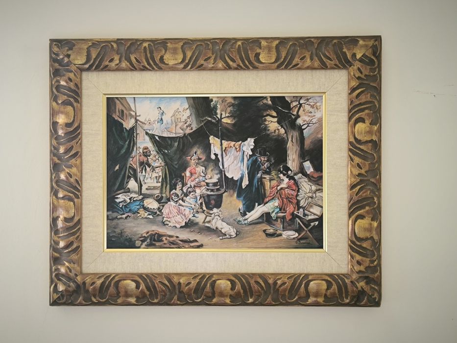 Quadro/Pintura da Escola Italiana de Ludwig Knaus - Óleo sob tela 
-