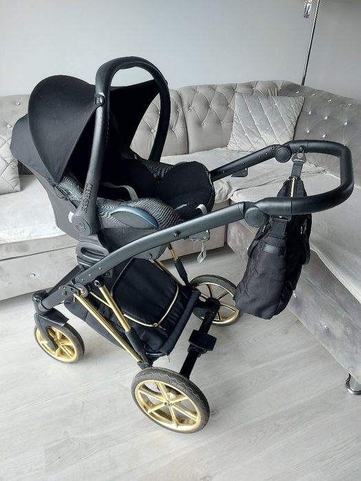 Wozek 3w1 4w1 tako baby exclusive prams czarny czarno zloty wysyłka