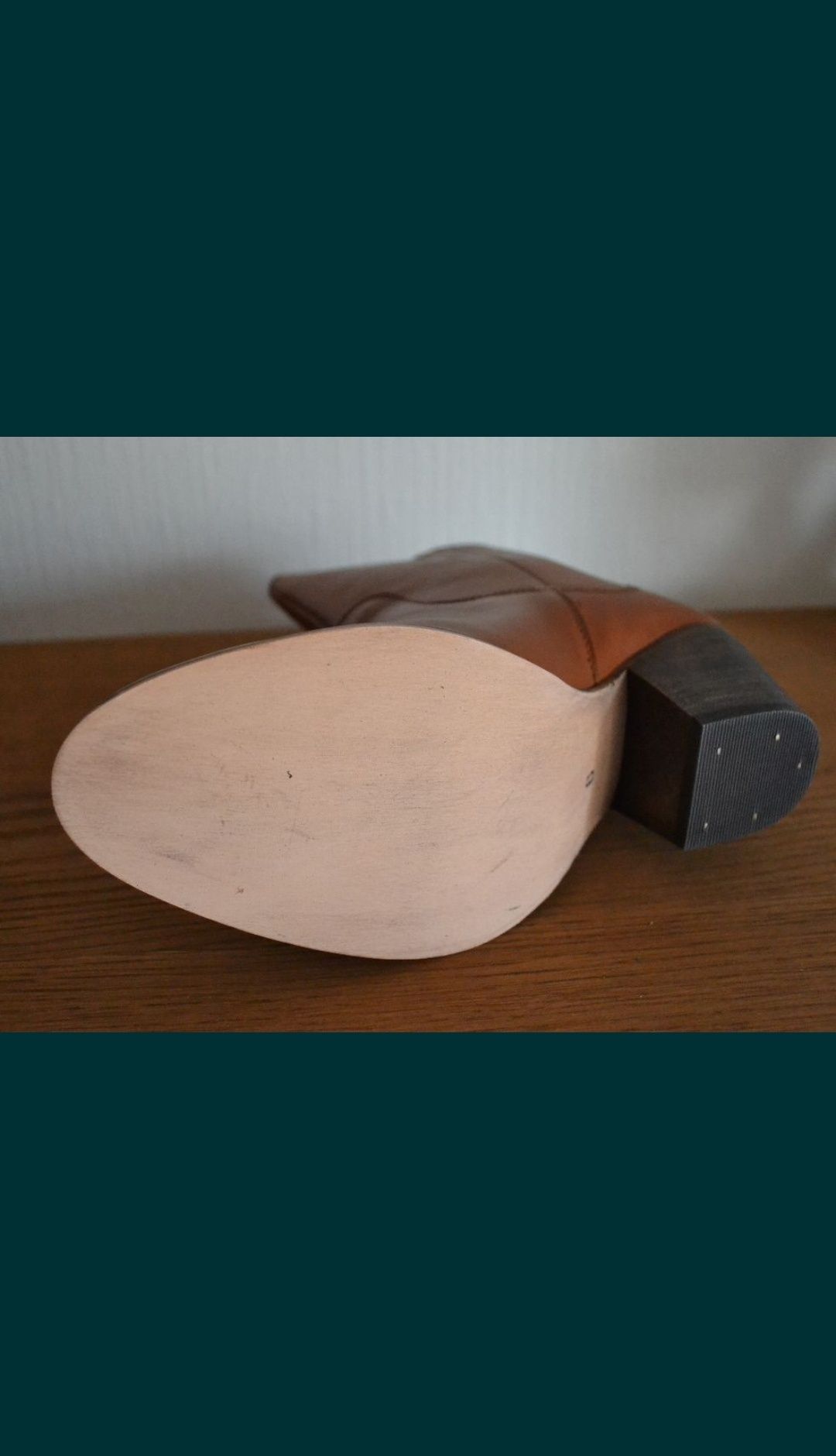 Skórzane botki roz 39