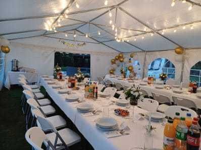 Wynajem namiotów plenerowych, stołów, krzeseł, zastawy