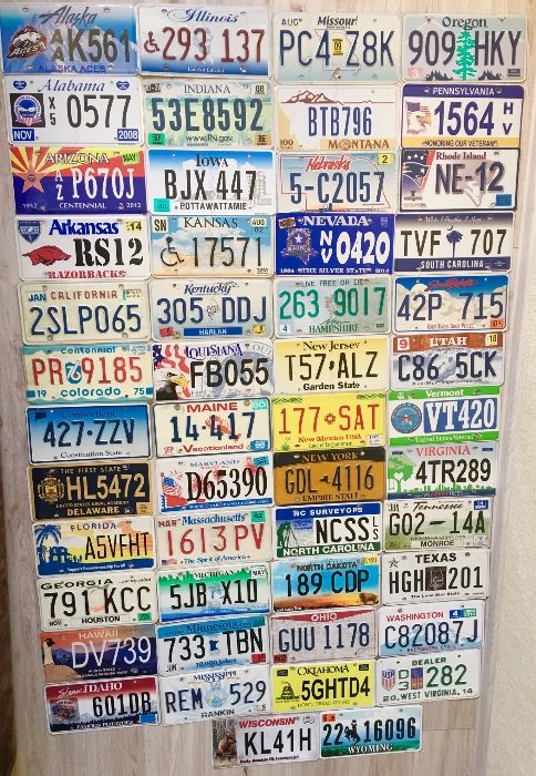 Номерные знаки США (USA license plate) все 50 штатов полный набор