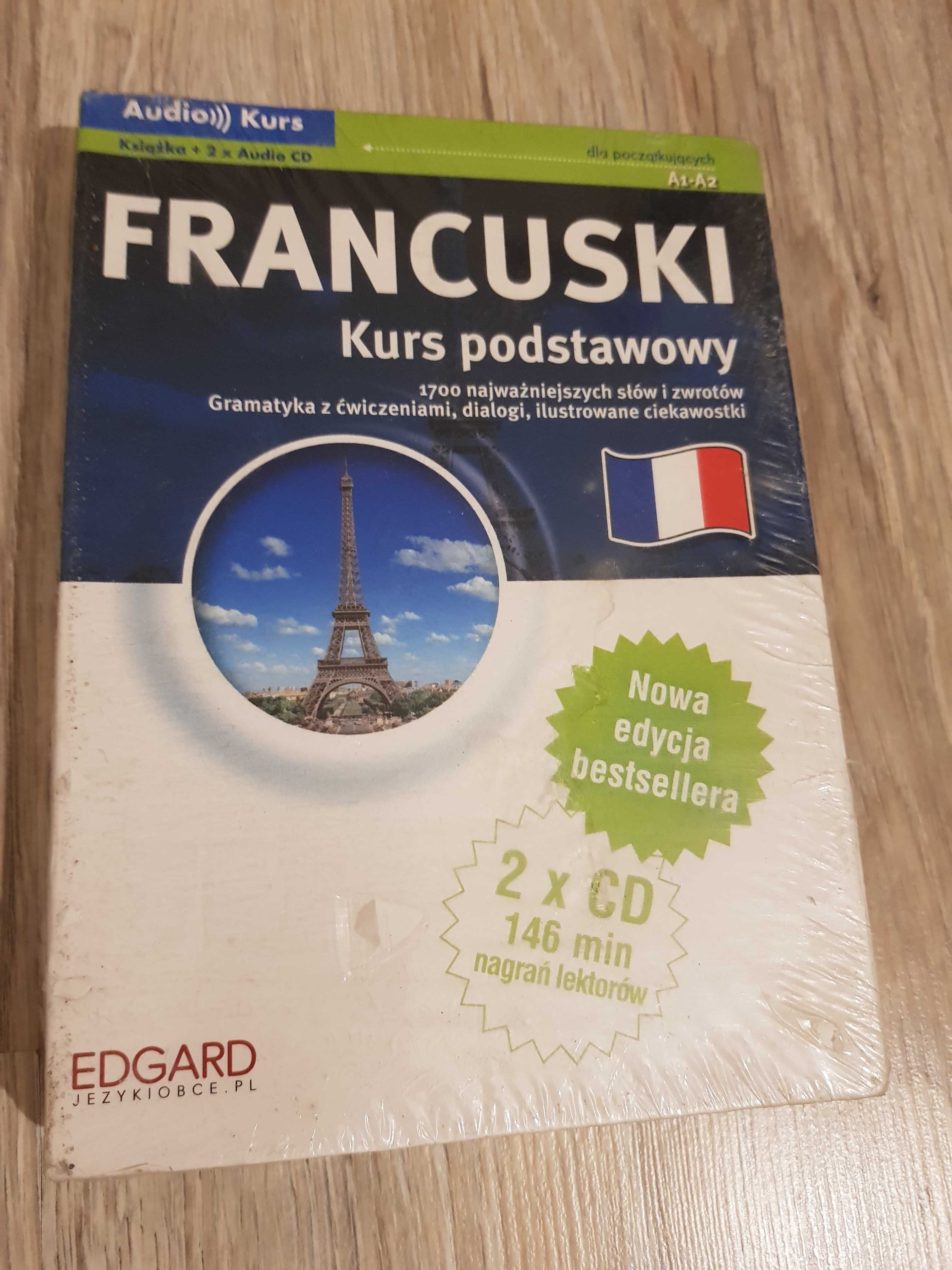 Francuski kurs podstawowy Nowy Zestaw dwóch płyt plus książka