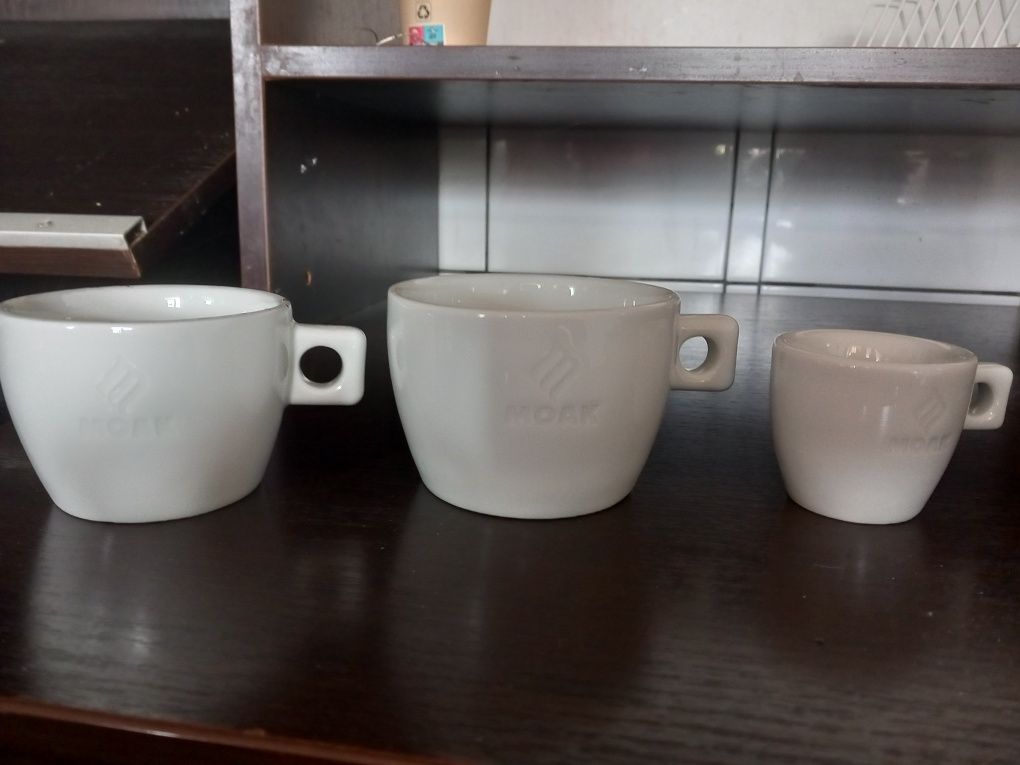Zestaw 6 filiżanek że spodkiem Moak caffe 3 rozmiary