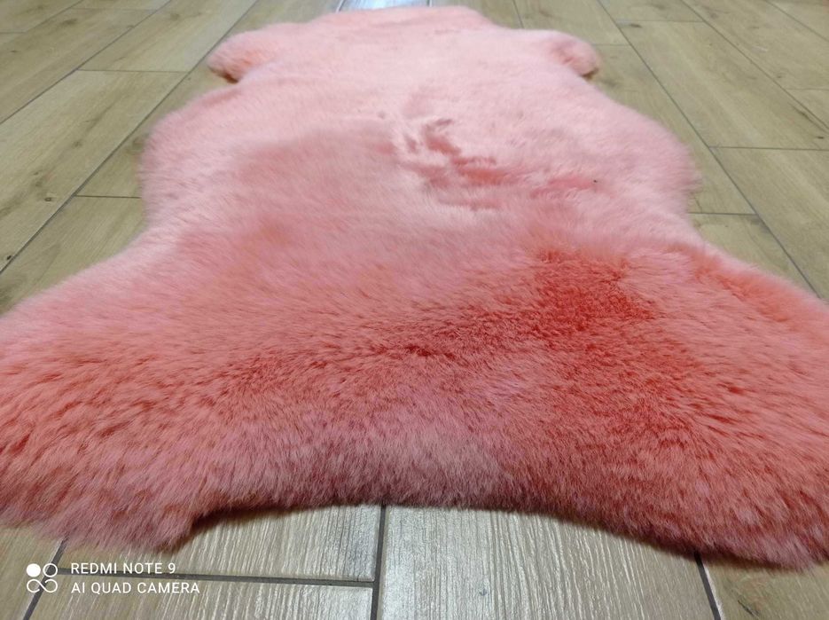 Dywan SKÓRY OWCZE duże skóra owcza różowa farbowana