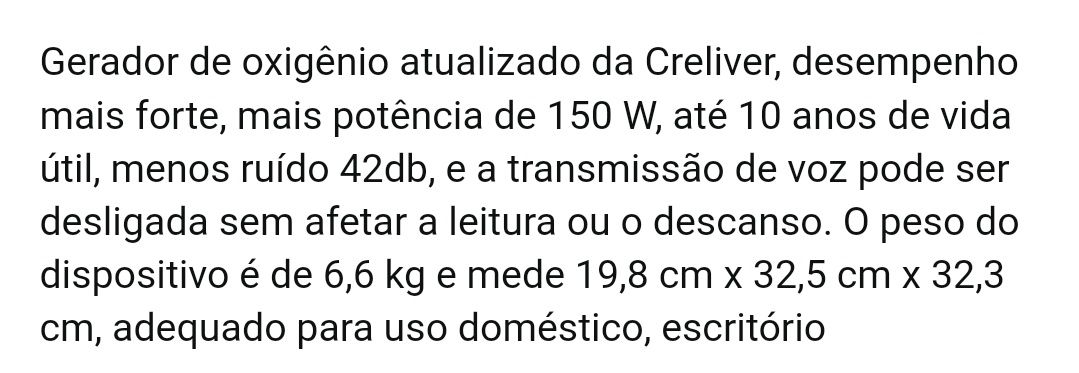 Concentrador de oxigênio fixo 1 a 7L c/comando