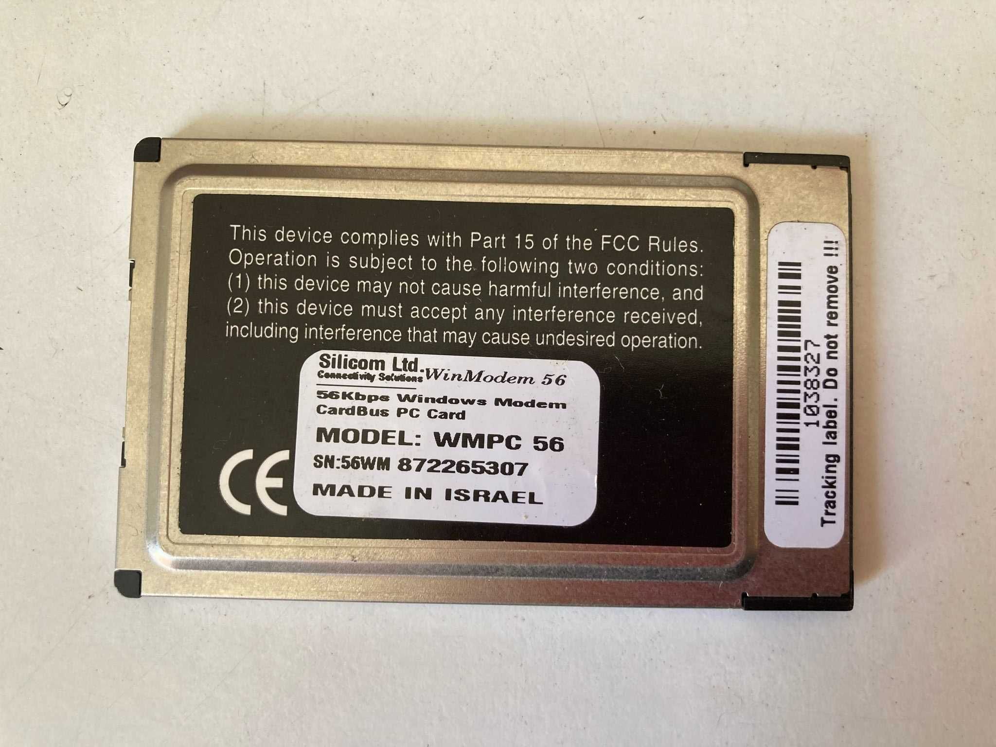 Placa acesso Internet para Portátil - Windows Modem 56