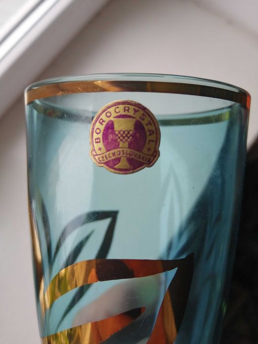 Чешские кувшин и 6 бокалов borocrystal