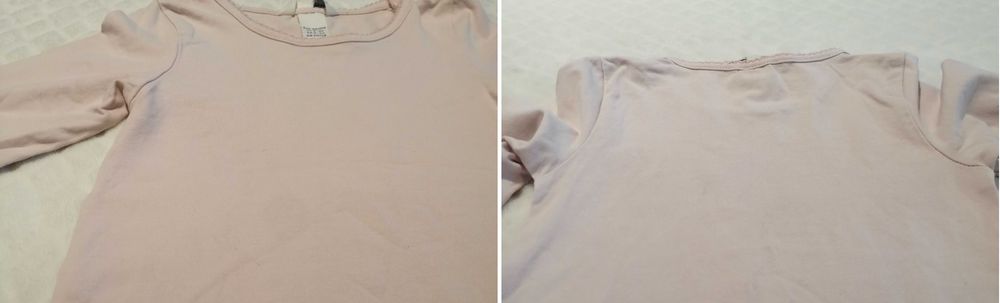 Koszulka dziewczęca, długi rękaw, H&M, 98-104, blady róż (Odzież)