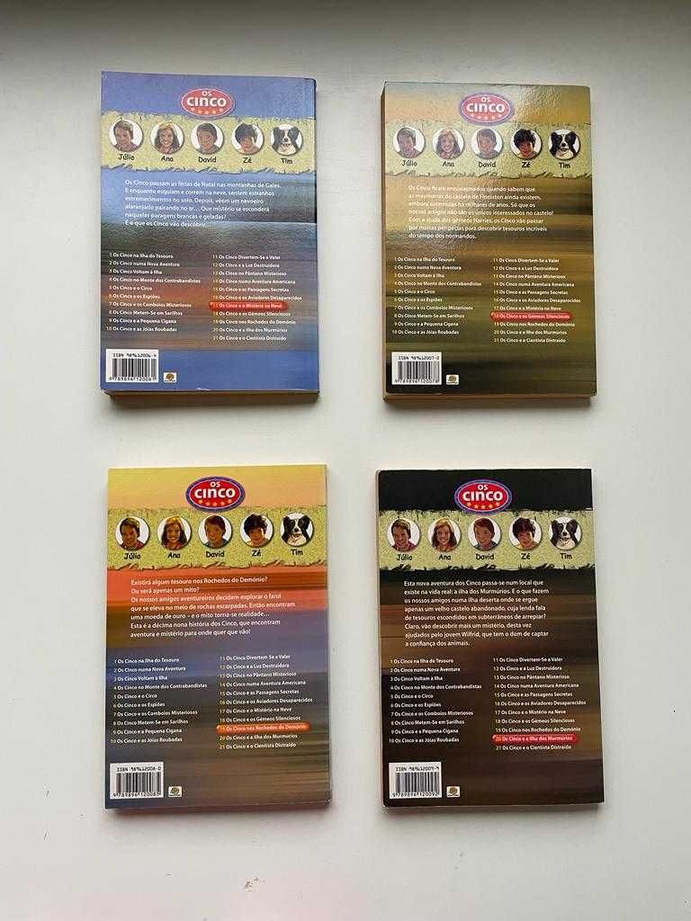 Coleção "Os Cinco", Enid Blyton, Edimpresa  - Volumes 17, 18, 19, 20