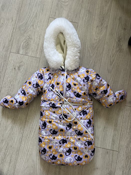 Зимовий конверт 3 в 1 на овчині + штани для немовлят