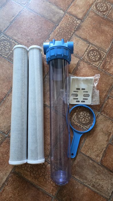 Filtr węglowy 20" przyłącze mosiadz. 2 wkłady.