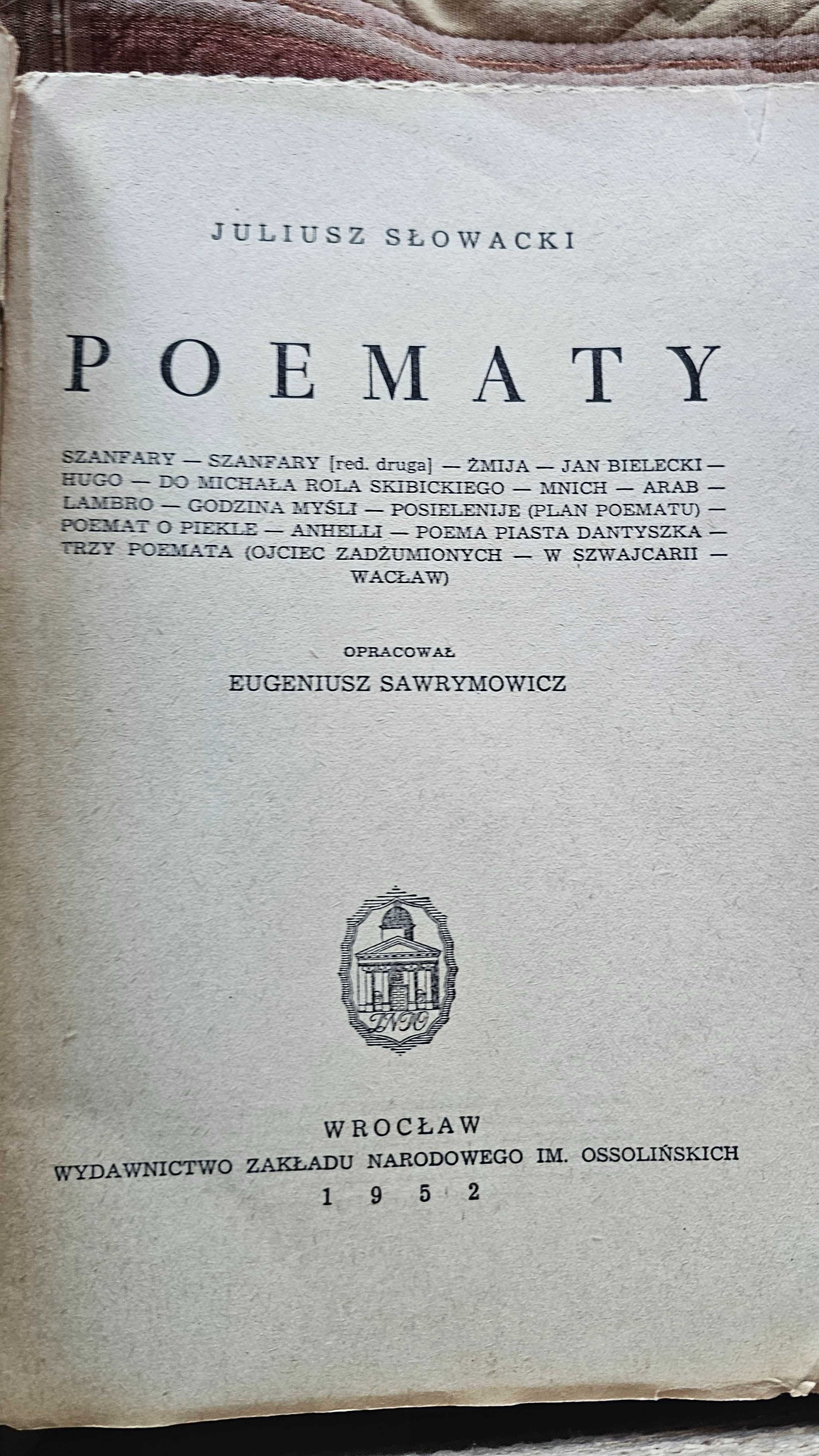 A2 6x DZIEŁA Juliusz Słowacki Tom 1-5 i 10 Ossolineum 1952