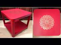 Stolik kawowy czerwony IKEA 50x50 wys.44