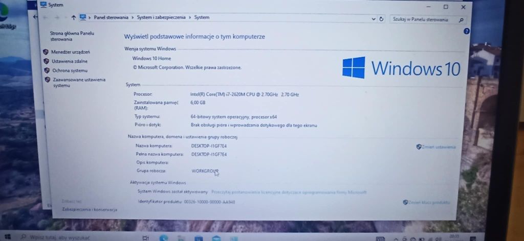 Laptop Dell 15.6" i7 2620M, 6GB RAM, dysk 250 GB, windows 10, HDMI,usb
