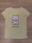 Reserved żółta koszulka z kotem Lucky Cat organic cotton rozmiar 140cm