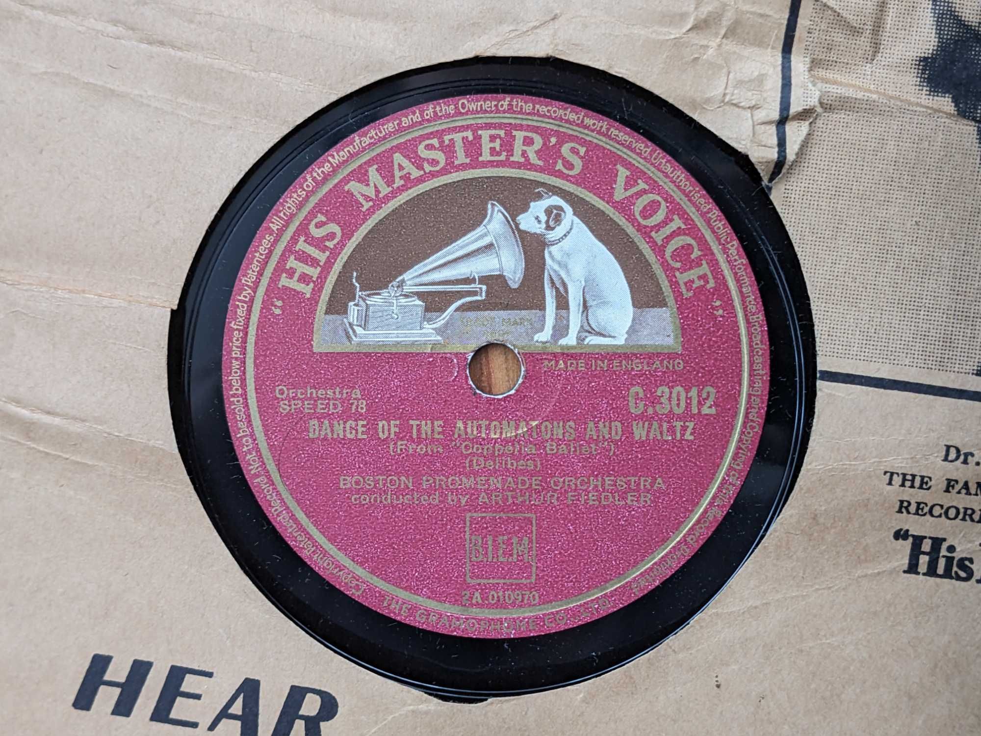 Патефонные граммофонные пластинки His master's voice 78 об шеллак