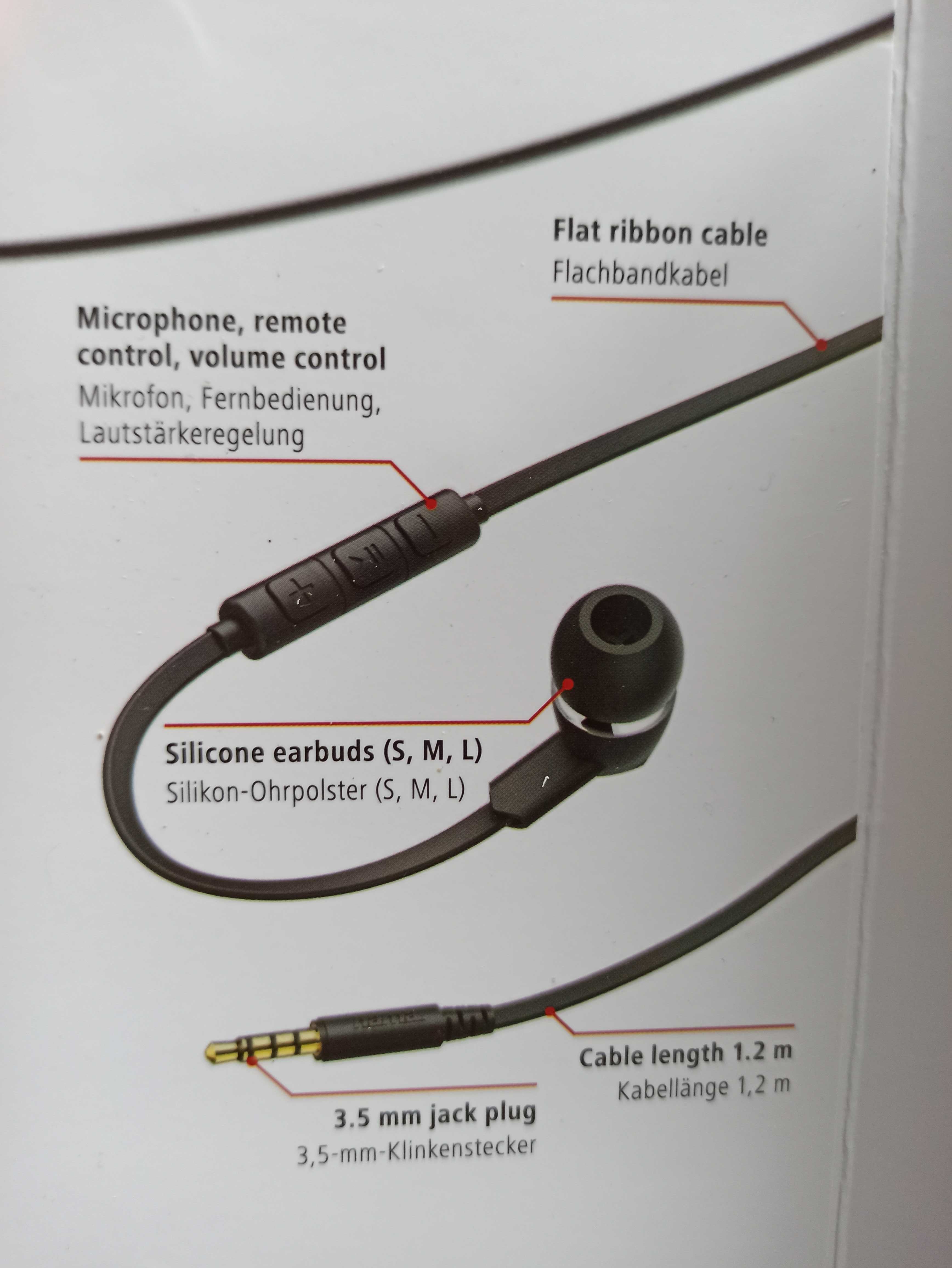 Słuchawki przewodowe douszne Hama 184007 z mikrofonem smart solution