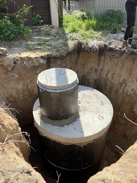 Септик під ключ.Вигребная яма копка траншей каналізацій септік бетоний